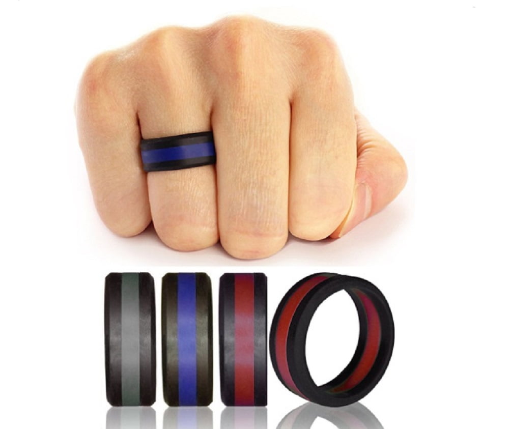 10pcs Silicone Wedding Engagement Ring Women Rubber Band Gym Sport Flexible 4-10 
