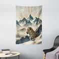 thumbnail image 2 of Ambesonne Leopard Tapestry Wall Hanging, Boho Mountains and Wild Cat, 40"x60", Cadet Blue and Sand Brown, 2 of 3