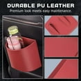 thumbnail image 3 of KOYPTL PU Leather Car Trash Can Bin Mini Auto Dustbin Garbage Organizer Multifunctional Garbage Container Bin Car Accessories Essentials Interior for Women Men Car Door Side Storage Box, 3 of 7