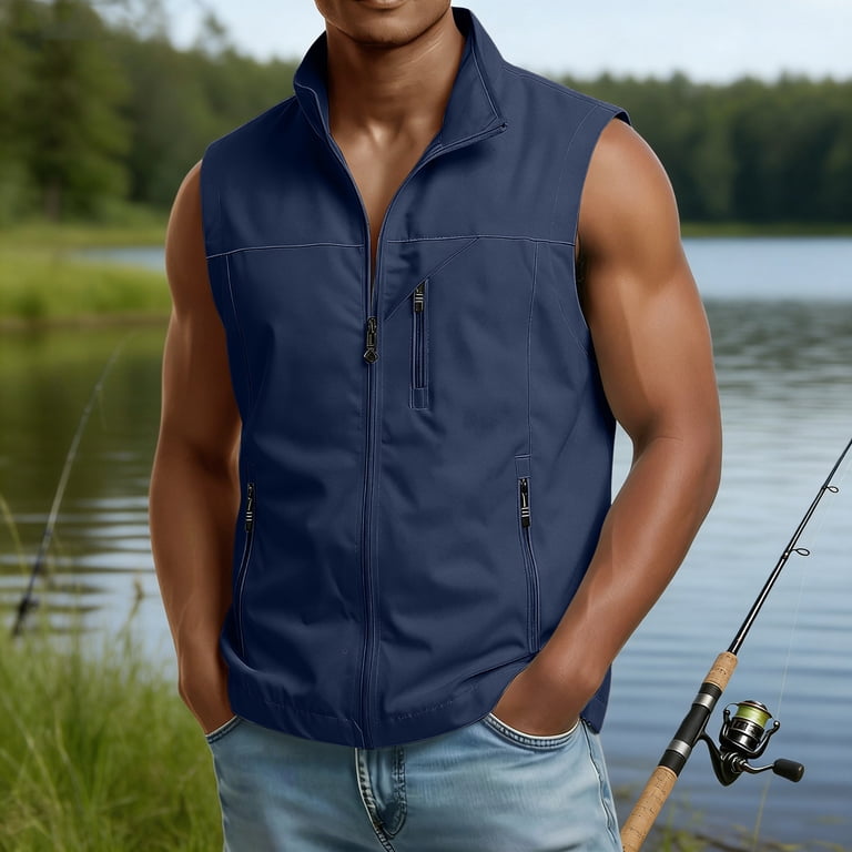 CCRFTGI Vest for Men Golf Lightweight Outdoor Sleeveless Windproof