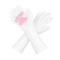 thumbnail image 2 of Guantes de peluche con forma de garra de gato, ideales para Halloween, cosplay, para hombres, mujeres, carnaval, adultos y adolescentes. Blanco, 2 of 9