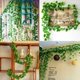 thumbnail image 3 of Guirnalda colgante de hojas de hiedra verde artificial, 2 unidades, flores falsas para decoración del hogar, 3 of 7