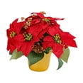 thumbnail image 2 of Planta De Navidad Artificial Poinsettia, Poinsettia Roja En Maceta Para Fiesta En Interiores, 2 of 9