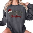 thumbnail image 5 of Merry Christmas Tree Sweatshirts for Women Graphic Crewneck Oversized Sweater Cotton Tops Printed Long Sleeve (X-Large, Dark Gray 05), 5 of 6