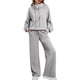 thumbnail image 1 of Conjuntos Deportivos de Dos Piezas para Mujer, Ideales para Otoño. Incluyen Sudadera con Cordón Ajustable y Pantalón Deportivo de Pierna . Gris XL, 1 of 10