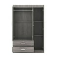 thumbnail image 4 of 3-Door Wardrobe with 2 Drawers, Wood Grain Effect in Gray Contemporary Door Type: Hinged,Wardrobes Features: Lockable,, 4 of 10