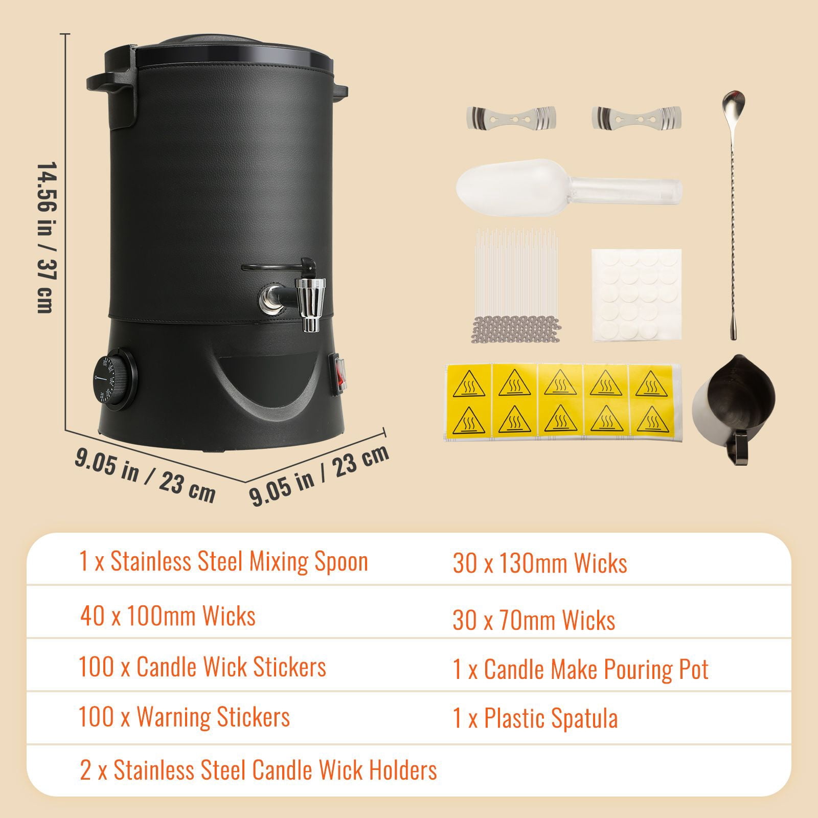 6.5L Wax Melter for Candle Making, 1100W Fast Heating, 9-Level Temp 30-110°C, 10 lbs Capacity, Overheat Guard for Soap Beauty Products