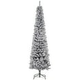 thumbnail image 1 of HOMCOM Snow Flocked Pencil Christmas Tree Slim Artificial Christmas Tree, 1 of 10