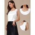 thumbnail image 2 of DARING DIVA Women's Satin Tank Tops V Neck Dressy Casual Sleeveless Silk Camisole Top S White, 2 of 6