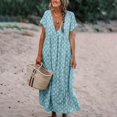 thumbnail image 3 of Robe Bohème d'Été pour Femme à Manches Courtes, T-Shirt Long Décontracté en Coton, Coupe Ample, Grande Taille, 3 of 5