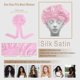 thumbnail image 5 of Gorro de satén para dormir para mujeres, gorro de seda ajustable para cabello rizado con banda para atar, color rosa., 5 of 5