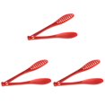 thumbnail image 1 of Paquete de 3 pinzas para parrilla, pinzas para ensaladas, utensilios para servir pan, utensilios de cocina, color rojo, 1 of 6