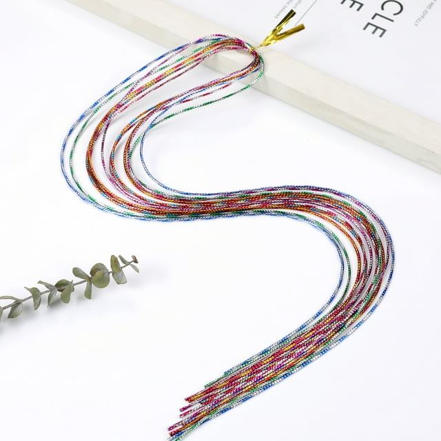 Nvzi 30 unidades de cuerdas de pelo de colores para trenzas, bandas de pelo de colores degradados, cintas para el pelo, lazos para el pelo con trenzas de arcoíris, accesorios para el cabello, C08