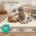 thumbnail image 4 of ODIKA 2'x3' Washable Accent Rug Dirt Dashed Trapper Border Door Repeating Neutral Tones Trapping for Bedroom, Nursery, RV, Pet Friendly, Bedside Mat, 4 of 7
