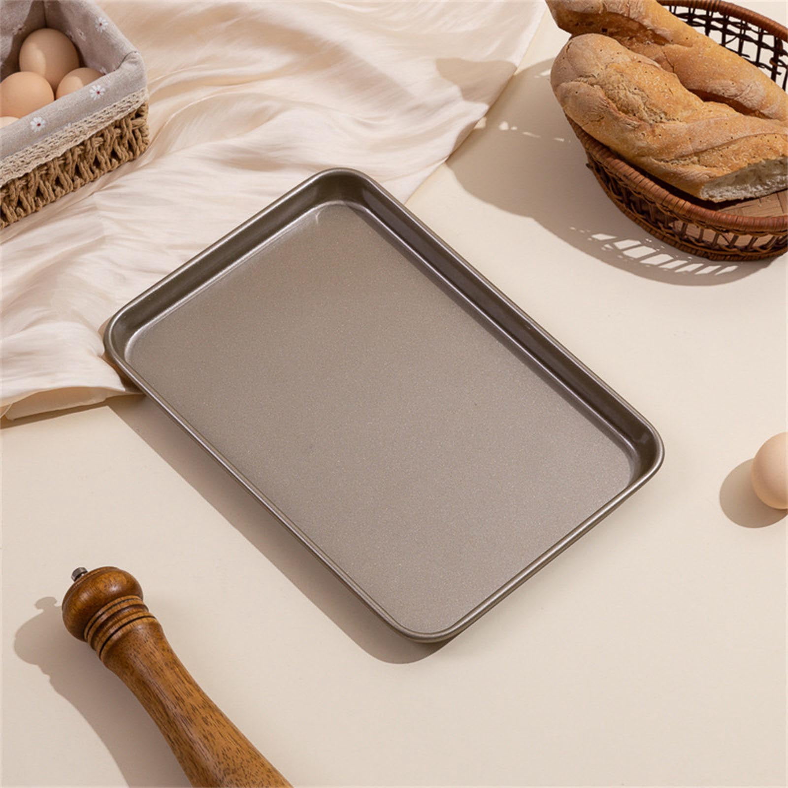 Large Commercial Carbon Steel Baking Pan Nonstick Coating Cookie Sheet Toasting Tray For High Heats Baking And Cooking