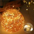 thumbnail image 3 of Bewildely 2 uds impermeables 100 luces LED luces de Navidad luces de cadena Led luces de decoración de Navidad al aire libre/interior Iluminación navideña Blanco cálido Bewildely HA027691-01, 3 of 6