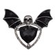 thumbnail image 1 of Broches de moda estilo gótico punk de Halloween con calavera 3D y murciélago para mujer (blanco K), 1 of 7