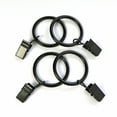 thumbnail image 3 of Curtain Rings with Clips 25 Pack Metal Curtain Clips Decorative Drapery Rings (1.26 Inch Interior Diameter Matte Black), 3 of 7
