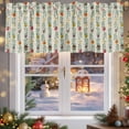 thumbnail image 5 of Christmas Colorful Valances for Windows, 54 x 18in, Xmas Balls Bells Stars Berry Beige Linen Rod Pocket Kitchen Valance Curtain Light Filtering Window Treatments for Living Room Bedroom, 1 Panel, 5 of 7