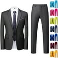 thumbnail image 5 of guisaled Mens Suit 2 Piece Suits for Men Slim Fit Solid Button Down Jacket Pant Tuxedo Set formal Business Wedding Party Outfits, 5 of 6