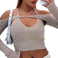 thumbnail image 4 of Txlixc Chaleco de punto femenino, chaleco sin respaldo, chaqueta de manga larga Txlixc  moda, 4 of 7
