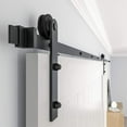 thumbnail image 4 of WINSOON 11 ft Single Sliding Barn Door Hardware Track Kit Black Finish Basic I Style, 4 of 7