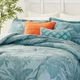 thumbnail image 4 of Tommy Bahama Blue Abalone 4-Piece Blue Botanical Cotton Queen Comforter Set, 4 of 14