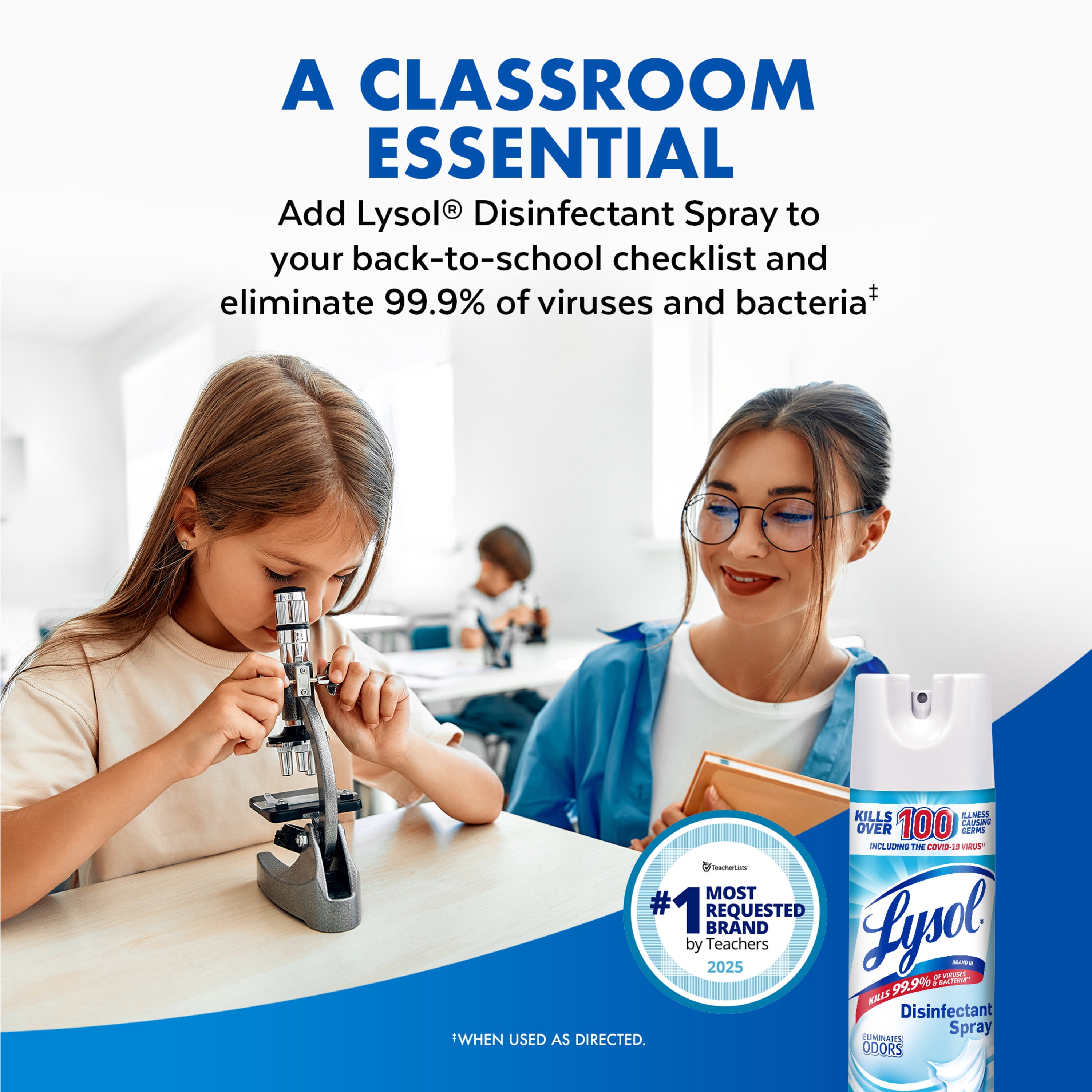 Lysol Disinfectant Spray, Sanitizing and Antibacterial Spray, Deodorizer, Crisp Linen, 12.5 oz
