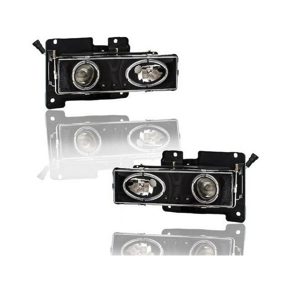 Headlight Assembly Set - Compatible with 1988 - 1999 Chevy K1500 1989 1990 1991 1992 1993 1994 1995 1996 1997 1998