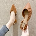 thumbnail image 2 of Womens Fashion Pumps Shoes Pointed Toe Casual Slip On Shoes Block Heeled High Heels for Women, 2 of 7