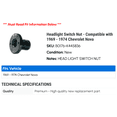thumbnail image 2 of Headlight Switch Nut - Compatible with 1969 - 1974 Chevy Nova 1970 1971 1972 1973, 2 of 2