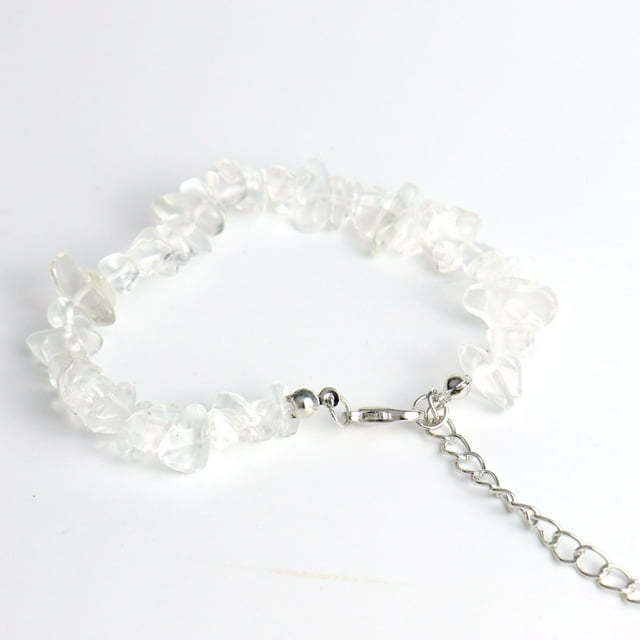 Xiao Hua Pulsera de cuentas hecha a mano, ideal para hombres y mujeres, pulsera ajustable vintage de cristal de piedra natural (blanca)