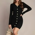 thumbnail image 2 of Ltctricy Women's Sweater Dress Knitted Long Sleeve Bodycon Mini Dress Trendy Elegant Cocktail Party Pencil Dress, 2 of 7