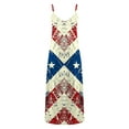 thumbnail image 4 of Cmfcve Patriotic Dress for Women Sleeveless Deep-V Neck Summer Maxi Dress Flowy A-Line Beach Vacation Outfit, 4 of 5