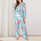 thumbnail image 2 of Balery Cute Panda Flying in the Sky Conjunto de Pijama con Estampado para Mujer, Conjunto de Dos Piezas con Manga Larga, Ropa de Dormir Suave con Bolsillos, Pijamas Cómodos-Large, 2 of 7