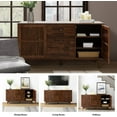 thumbnail image 5 of 58'' Wide 3 Drawer Sideboard Wooden Credenza Storage Cabinet Buffet , Walnut, 5 of 8