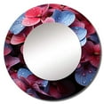 thumbnail image 2 of Designart "Vibrant Harmony with Neon Pink Hydrangea I" Hydrangea Pink Large Round Mirror - Round Bedroom Mirror Wall Decor - Traditional Round Printed Mirror - 23" x 23", 2 of 6