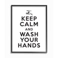 thumbnail image 1 of Stupell Industries Keep Calm and Wash Your Hands Phrase Bathroom Clean Framed Wall Art Design by Lettered and Lined, 1 of 5