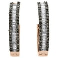 thumbnail image 2 of 10K Rose Gold Round & Baguette Brown Diamond Tiered Hoop/Huggie Earrings 1 CT., 2 of 4