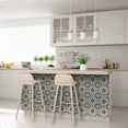 thumbnail image 6 of Mi Alma Removable Vinyl Floral Blue Yellow Backsplash Tile Stickers, 24pcs, 6 of 10
