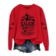 thumbnail image 4 of Breezora Chandail pour Femmes à Épaules Tombantes, Doublé en Molleton Douillet, Manches Longues, Coupe Décontractée, Col Rond, Essentiel, Mode Automne Hiver, Taille TTTG, Rouge, 4 of 5