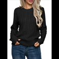 thumbnail image 3 of Suéter Informal Holgado de Larga con Cuello Alto y Corte Clásico para Mujer Negro XL, 3 of 10