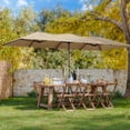 thumbnail image 4 of ALAULM 14FT Patio Umbrellas with Cross Base, Outdoor Double-Sided Umbrella Large Rectangle Table Market Umbrella with Crank Handle & Ribs, for Pool Lawn Garden Beige, 4 of 9