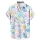 thumbnail image 4 of Mens Casual de Manga Corta Botón Abajo Camisas Turndown Cuello Impreso Blusa de Verano Superior, Pantalones para Hombres Cortos, 4 of 6