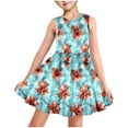 thumbnail image 2 of TGSLY Girls Summer Princess Dresses Cute Flower Printed Sleeveless Suspender Flared Skater Dress Loose Flowy Swing Beach Vacation Sundress with Pockets Multicolor#15 9 Years, 2 of 9