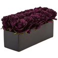 thumbnail image 2 of Nearly Natural 1487-PE N/A Dozen Silk Roses in Rectangular Planter, Purple Elegance, 2 of 4
