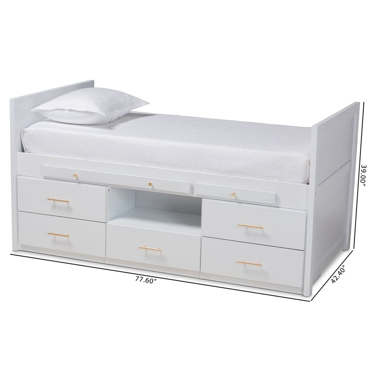 Baxton Studio Mirza Modern and Contemporary White Finished Wood 5
