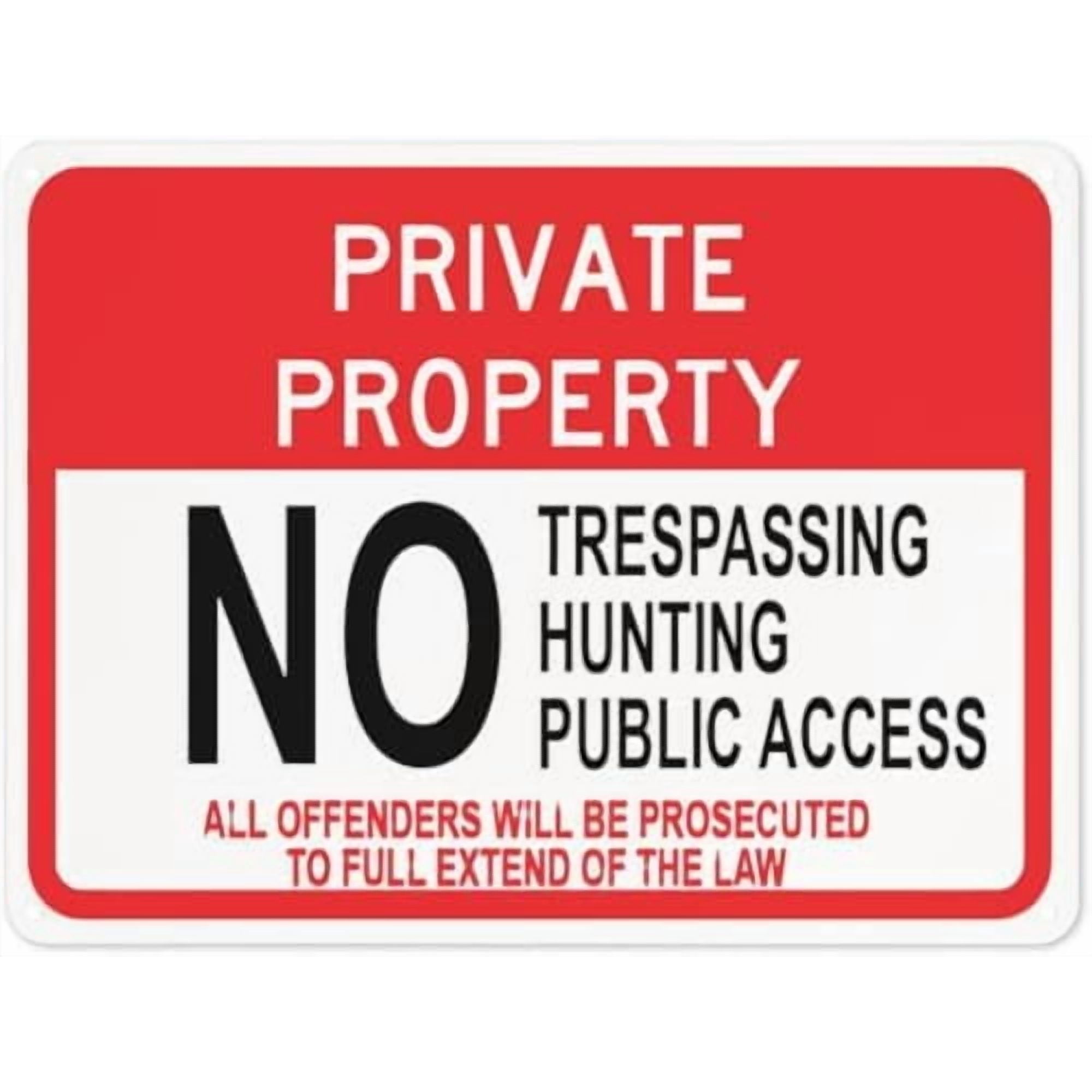 (2-Pack) Metal Tin Sign Warning Notice Traffic Sign NO TRESPASSING Hunting Public Access Safety Danger Road Sign Safety Signs for Workplace 12×8