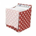 thumbnail image 3 of Fleur De Lis Washer Cover, Heraldic Pattern with Abstract Floral Elements Curved Leaves and Bud, Waterproof Dustproof Decorative Fabric, 29" x 28" x 40", Red White, by Ambesonne, 3 of 3