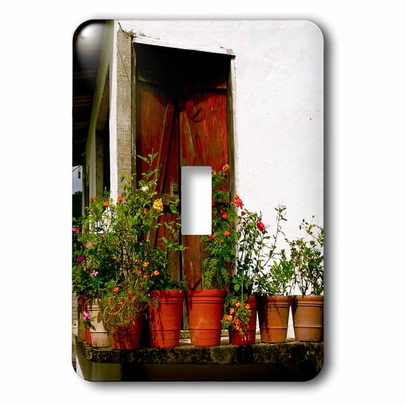 3dRose, Flowers on an Old Deck Yelapa Mexico, single toggle switch